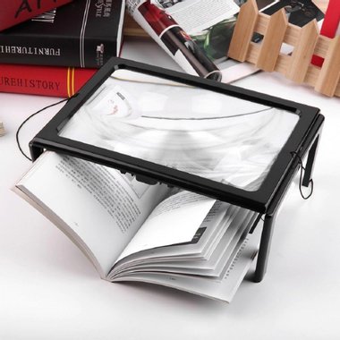 Лупа за четене с LED осветление Hands Free Magnifier А4 увеличителна настолна Преносима LED лупа за четене