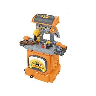 Детски инструменти в раница Tools play set CH010291 2в1 33 части Дърводелска работилница Работна маса Занимателен комплект 