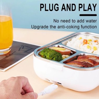 Електрическа кутия за храна Electric lunch box DFH-C21 1.5л 40W Уред за бързо затопляне на храна Преносима кутия Комплект кутия за храна с прибори 