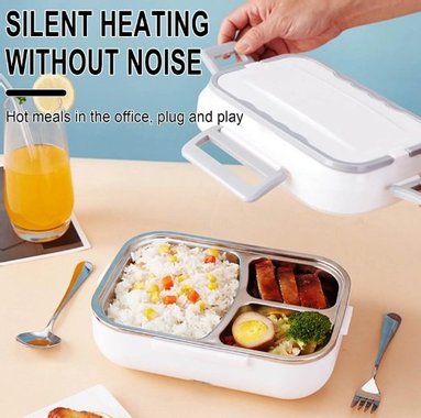 Електрическа кутия за храна Electric lunch box DFH-C21 1.5л 40W Уред за бързо затопляне на храна Преносима кутия Комплект кутия за храна с прибори 