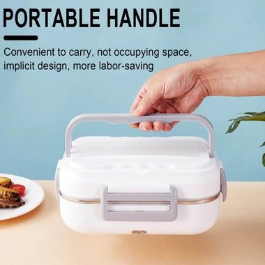 Електрическа кутия за храна Electric lunch box DFH-C21 1.5л 40W Уред за бързо затопляне на храна Преносима кутия Комплект кутия за храна с прибори 