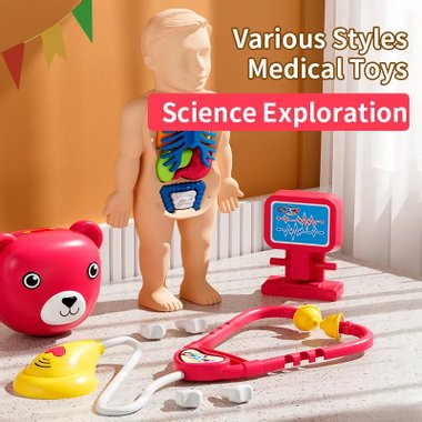 Детски медицински комплект с куфарче Doctor 6906 pink 36 части Детски докторски комплект Розов куфар комплект за игра 