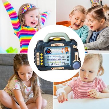 Детски медицински комплект с куфарче Doctor 6906 blue 36 части Детски докторски комплект Син куфар комплект за игра 