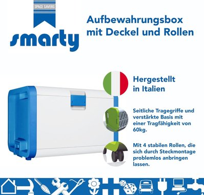 Многофункционална кутия за съхранение Smarty Idea 4250812838155 95л Кутия сандък ракла за играчки инструменти