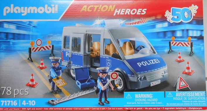 Полицейски автобус със звук и светлини Playmobil 71716 78 части 