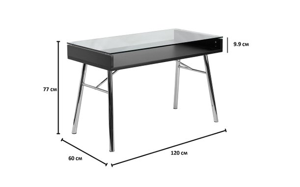 Бюро Flash Furniture Brettford NAN-JN-2966-GG Бюро с плот от закалено стъкло Работна маса Офис бюро 