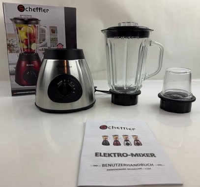 Блендер 2в1 Scheffler 1104 Мелничка Стъклена кана Лед Смути Шейк