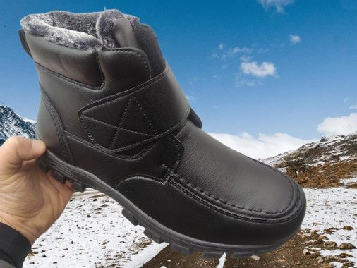  Мъжки зимни боти с лепенка велкро и цип.