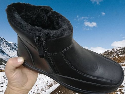 Мъжки зимни боти с два ципа и дебел топъл хастар.