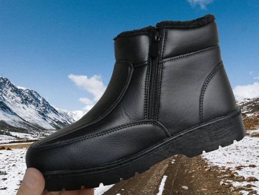 Мъжки зимни боти с два ципа и дебел топъл хастар.