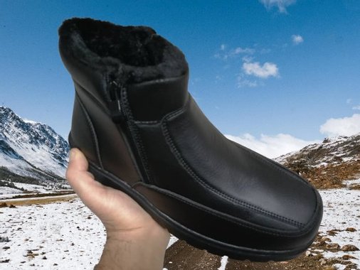 Мъжки зимни боти с два ципа и дебел топъл хастар.