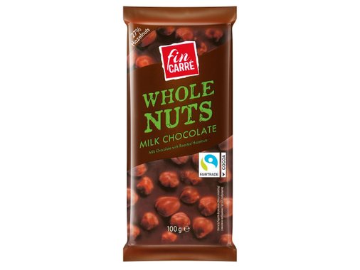 Млечен шоколад с цели лешници