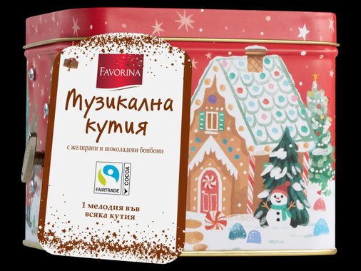 Музикална кутия с коледни сладки