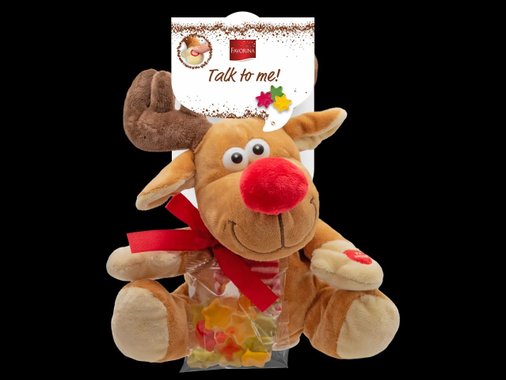 Говореща плюшена играчка с шоколадови лакомства