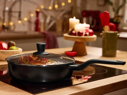 Алуминиев тиган със стъклен капак