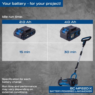 Акумулаторна косачка за трева Scheppach BC MP220 X IXES 21.5 Мини косачка за трева Мулчиране Косене