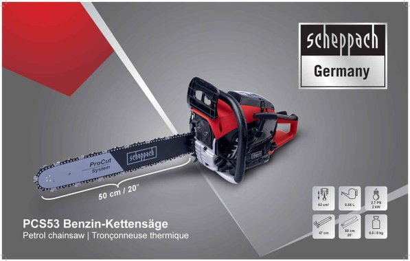 Бензинов трион Sceppach PCS53 2kW 53 см³ 50см Бензинова резачка Бензинов верижен трион