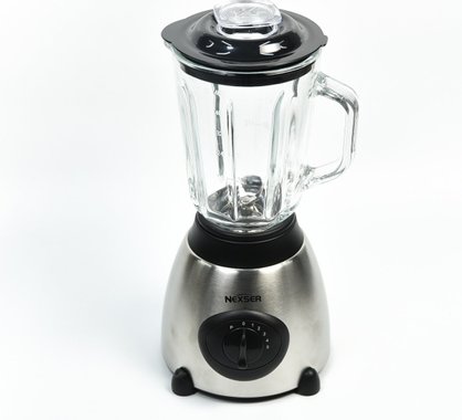 Блендер 2в1 Nexser NS1841S 1.5л 600W Мелничка Чопър Стъклена кана Лед Смути Шейк 