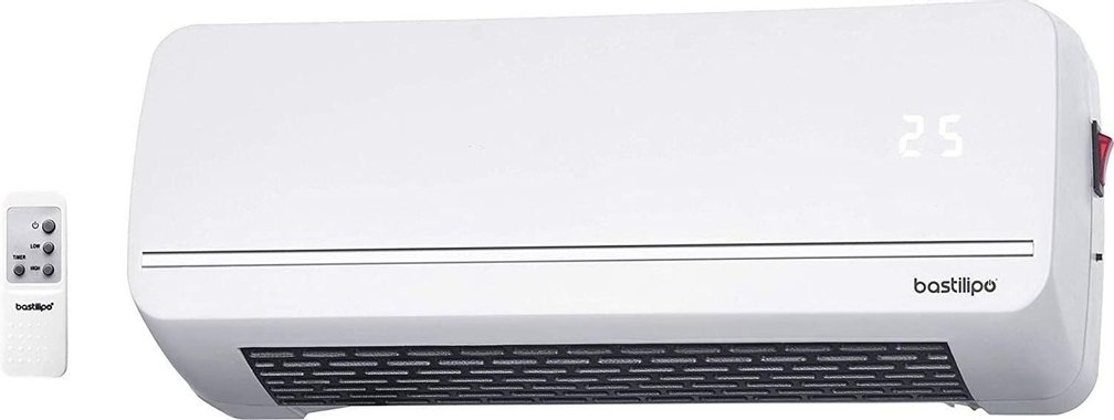 Електрическа печка Bastilipo CS-2000 2000 W духалка с Керамичен нагревател отоплител за стена 