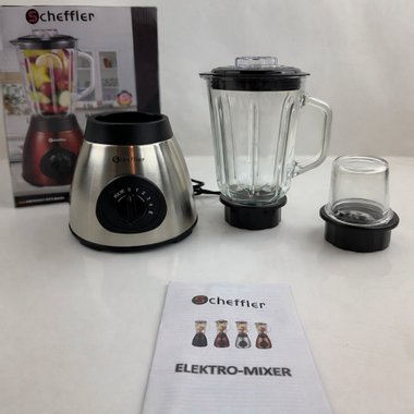 Блендер 2в1 Scheffler 1104 350W Мелничка Чопър  Стъклена кана Лед Смути Шейк