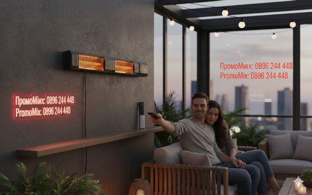 Инфрачервена двойна печка Vevor T17-GR30B 102см 3000W Инфрачервен карбонов отоплител с дистанционно управление вътрешно и външно отопление 