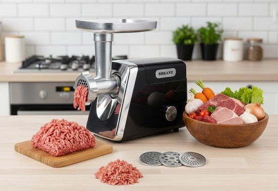 Електрическа месомелачка Sokany SK-06044 2800W наденици и колбаси 