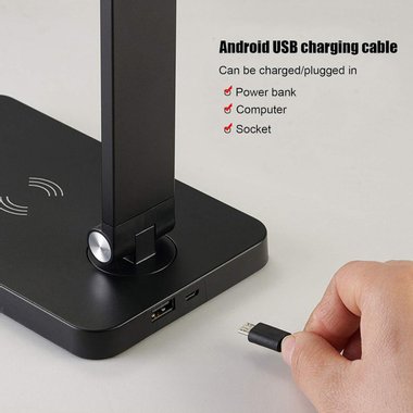 Настолна лампа с безжично зареждане Mdhand MT856 Led осветление безжично зарядно 