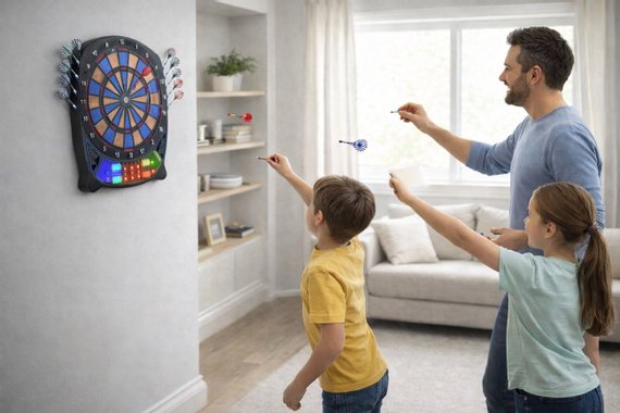 Дартс игра с електронна мишена Elektronisches Dart Spiel 212607 стрели Електронен дартс мишена игра
