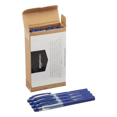 Комплект от 12 броя писалки Amazon Basics AH2009A-12-BL Ролер писалка химикалки