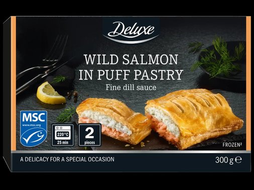 Сьомга в многолистно тесто