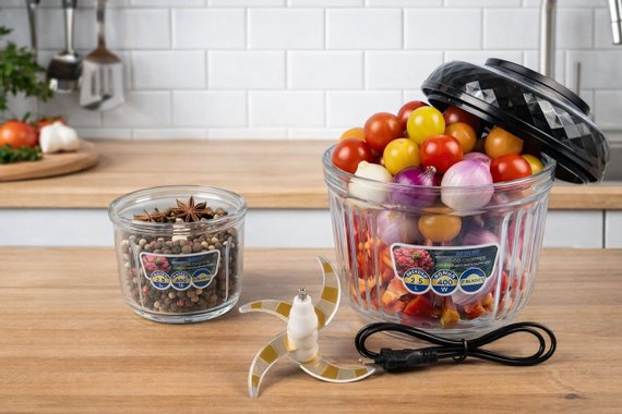 Кухненски уред 2в1 Nexser NS 0819 400W Чопър Мелничка Стъклена купа 2.5L 0.3L 