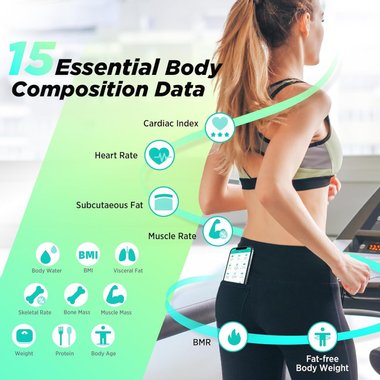 Кантар Анализатор RunStar FG2019LB Smart Везна 22 основни телесни показателя Пулс 