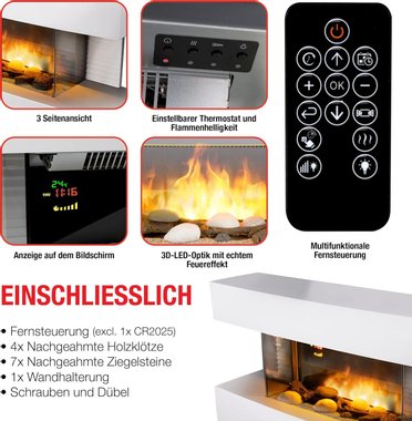 Електрическа камина Toronto RO2716-32Z 2000W Отоплител Led пламък с дистанционно управление