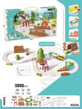 Детко влакче Homkey 7734А 36 части ЖП Писта Товарно влакче магнитна връзка вагон