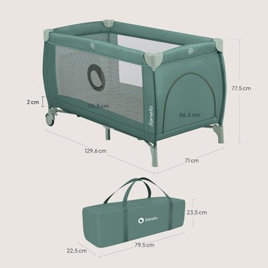 Сгъваема детска кошара Lionelo Stefi Plus Преносима бебешка kошара легло