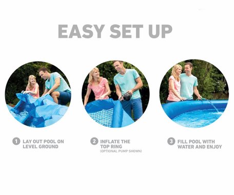 Надуваем басейн Intex Easy Set 28132GN 5621л 366см Голям басейн включена филтърна помпа