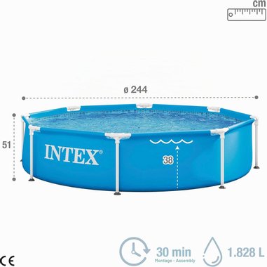 Сглобяем басейн Intex Metal Frame 28205NP 1828л 244см Голям басейн 