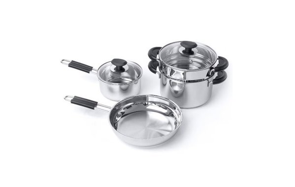 Комплект съдове за готвене BergHOFF Teka Kuppersbusch Cookware set 7 части тиган касерола тенджера кошници на пара
