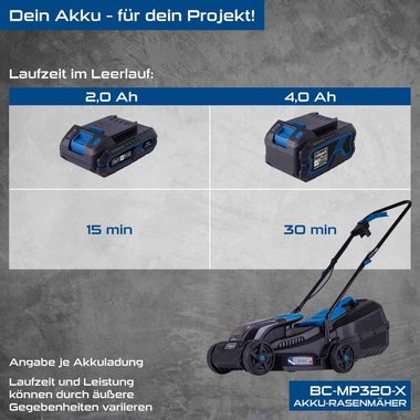 Акумулаторна косачка Scheppach BC-MP320-X 20V 32см Косене Събиране на трева Мулчиране