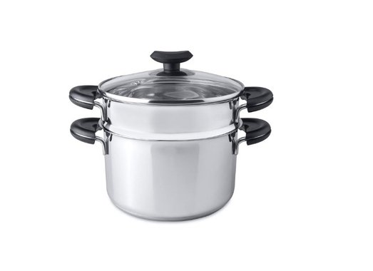 Комплект съдове за готвене BergHOFF Teka Kuppersbusch Cookware set 7 части тиган касерола тенджера кошници на пара