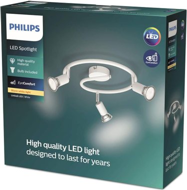 Спот лампа Philips Limbali Led Spotlight White 29см 3xGU10 50W Таван Стена Осветително тяло полилей