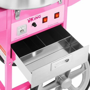 Професионална машина за захарен памук Royal Catering RCZC1200E 1200W Количка Мобилна машина