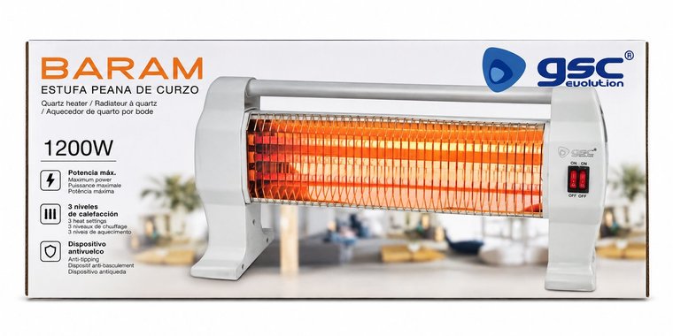 Кварцова печка Gsc Baram 005100757 1200W Кварцов отоплител Електрическа кварцова печка нагревател 