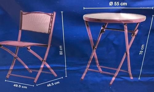 Сгъваема маса с два стола в розов цвят Foldable bi