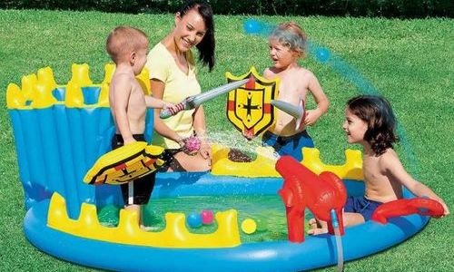 Детски надуваем басейн Bestway 52169 замък с душ с