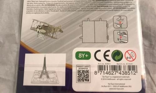 Метален пъзел Айфеловата кула 3d Puzzle Тoi Тoys м