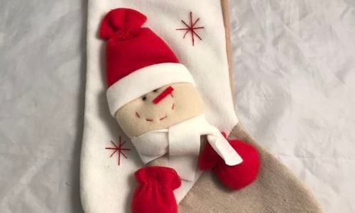 Коледен чорап за подаръци Дядо Коледа Снежен човек