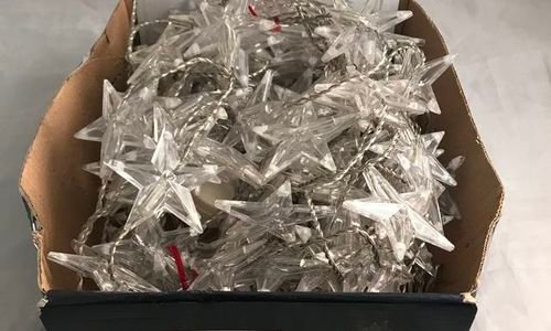 Коледна декорация Led лампички завеса звезди бели 