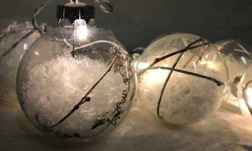 Коледна Led декорация стъклена топка Christmas Gla