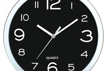 Стенен часовник Quartz метал стъкло 30 см диаметър